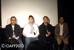 From left side, Producer: Yongyoot Thongkongtoon, Director: Paween Purijitpanya, Adisorn Tresirikasem, Jira Maligool