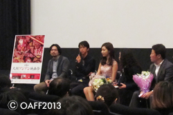 From left side, Director: Lim Kah Wai, Actor: Kenji Kohashi, Actress: Baek Seol-A, Executive Producer: Yorihiko Paul Katou