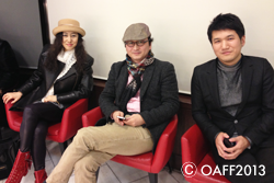 From left side, Director: Li Xinman, Producer: David Wang, Executive Producer: Chen Zhijian